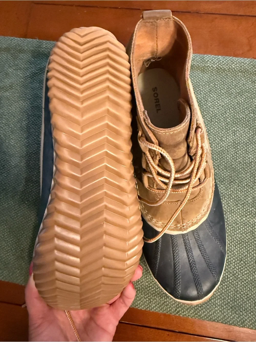 Sorel Brown and Navy Waterproof Duck Boots